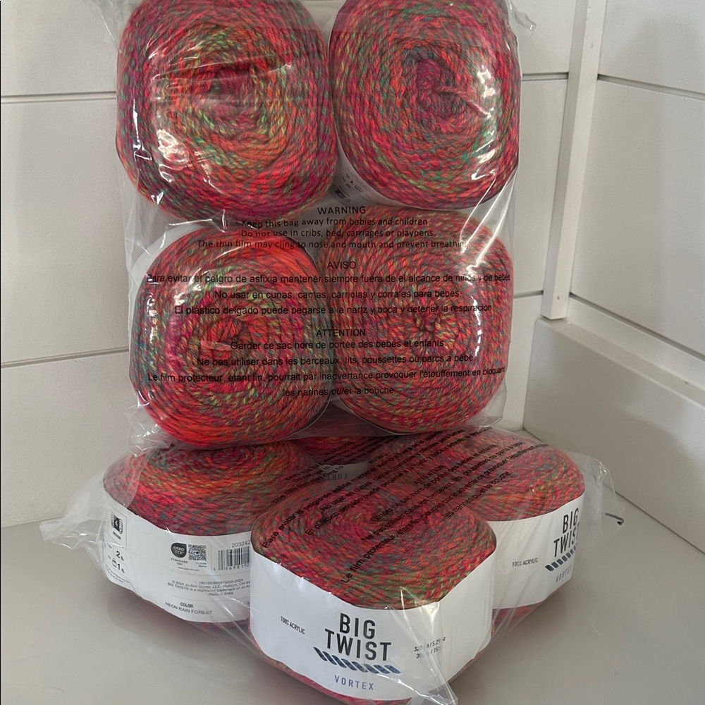 Big Twist Vortex Yarn in Neon Rainforest